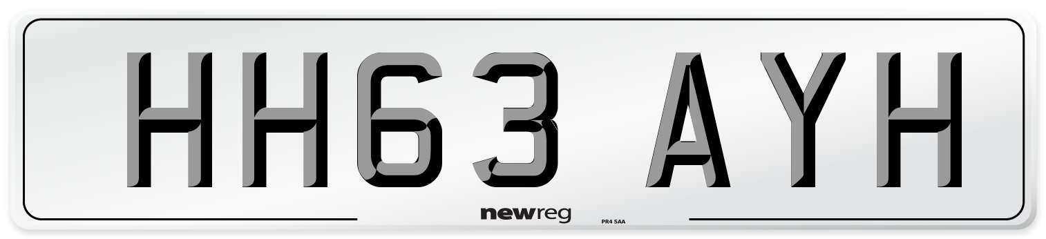 HH63 AYH Number Plate from New Reg